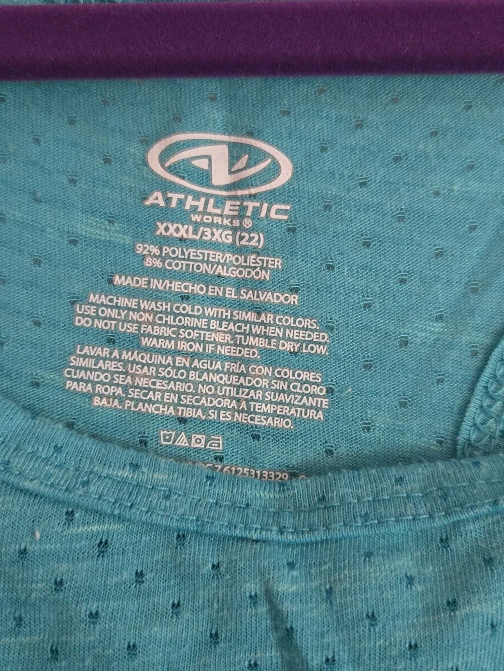 Athletic Works Teal Racerback Performance Tank - Picture 2 of 3